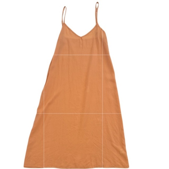 Roller Rabbit Minimalist Camisole Slip Midi Knee Length Dress Orange-Peach,SZ XS - Picture 4 of 11